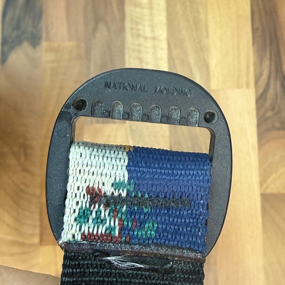 Bison Designs Mallard Duck Woven Web Belt Blue National Molding Buckle 48 Inch - Picture 4 of 5